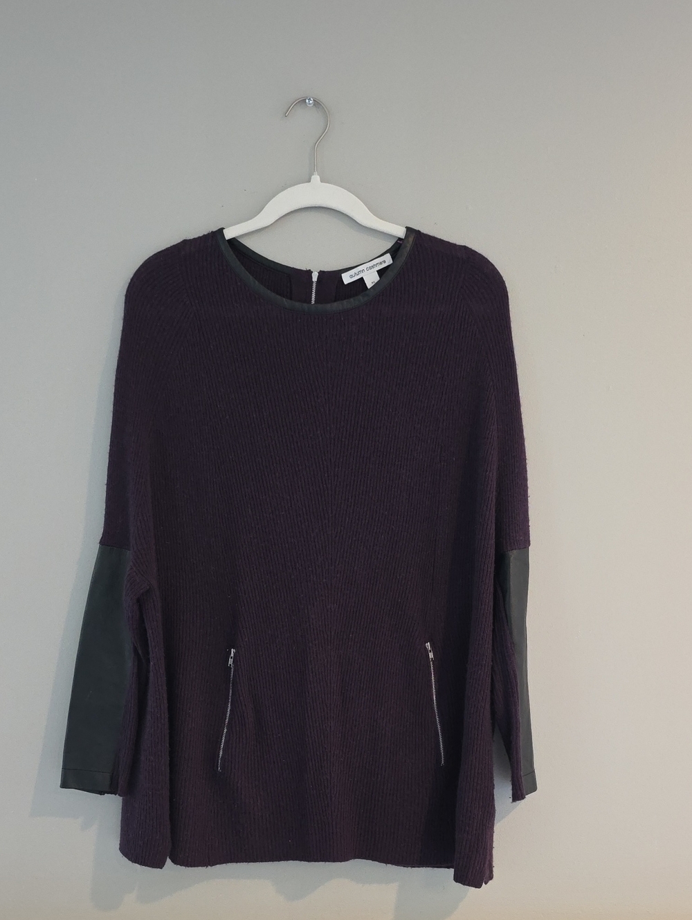 Autumn Cashmere Plum Crewneck Cashmere Sweater